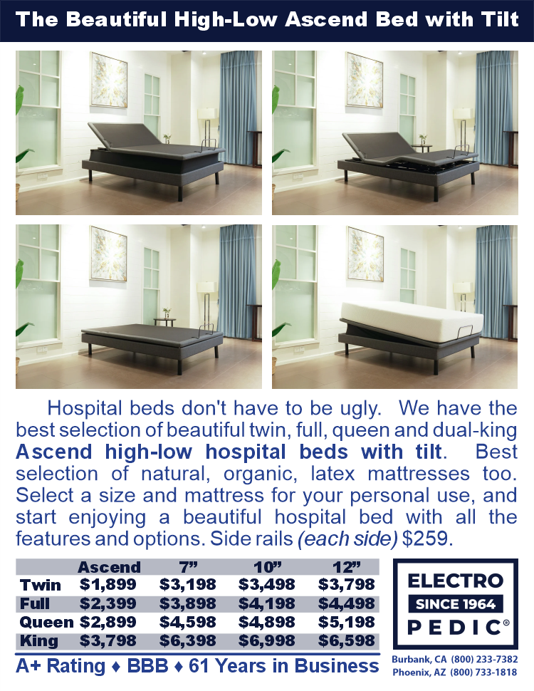 Tempe Electropedic Ascend High-Low bed with tilt